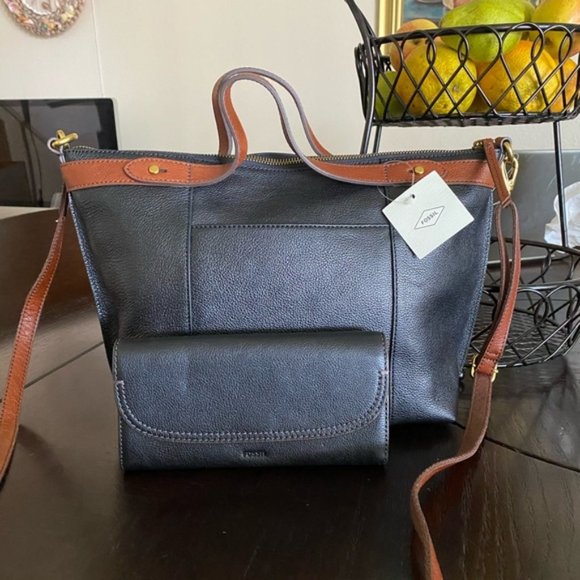 fossil sadie satchel black